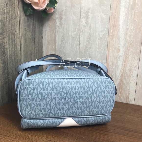 Michael Kors Abbey Medium Backpack MiniLogo Blue - Picture 4 of 6